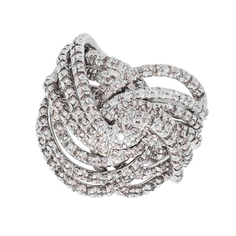 Inel Dama, Aur Alb, 18 k, 15.4 gr, cu Diamante, Cod Produs: 696375