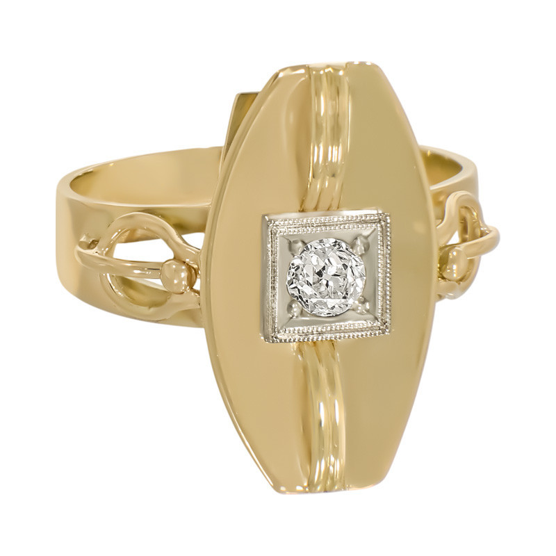 Inel, Aur Galben, 14 k, 3.27 gr, cu Diamante, Cod Produs: 701479