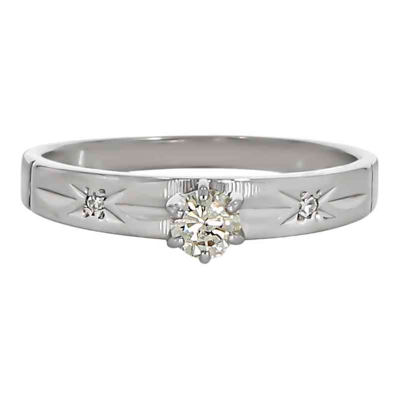 Inel De Logodna, Aur Galben, 14 k, 2.2 gr, cu Diamante, Cod Produs: 704021