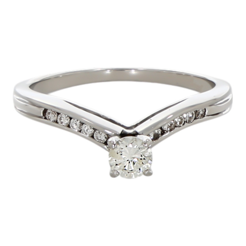 Inel Dama, Aur Alb, 14 k, 2.73 gr, cu Diamante, Cod Produs: 704168