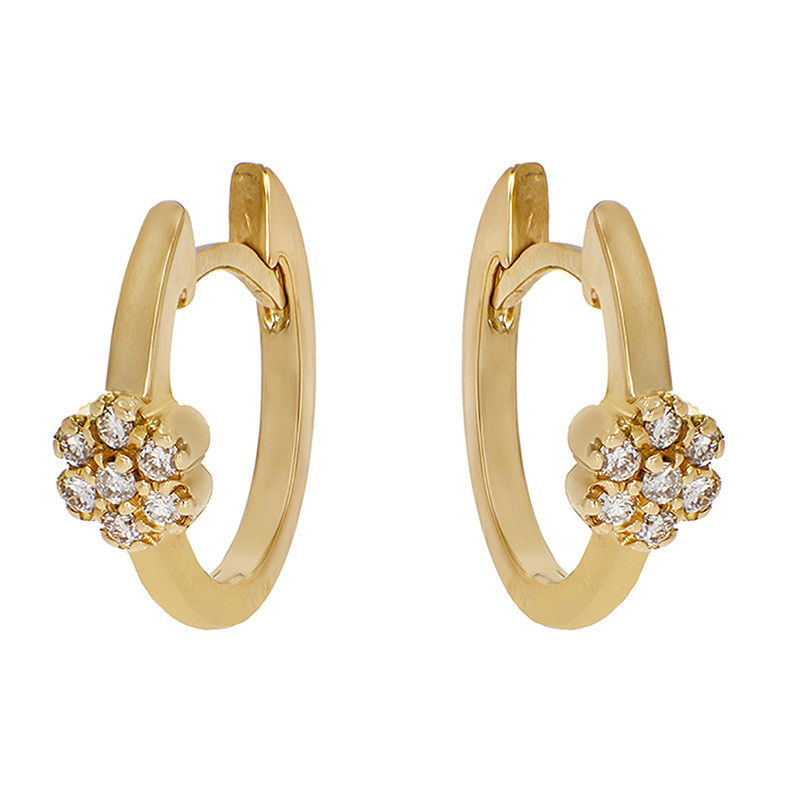 Cercei, Aur Galben, 18 k, 2.46 gr, cu Diamante, Cod Produs: 704774 - Tezaurshop.ro