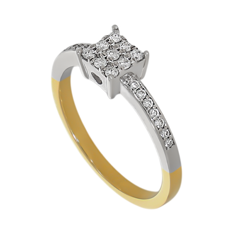 Inel, Aur Mixt, 18 k, 3.7 gr, cu Diamante, Cod Produs: 705204 - Tezaurshop.ro