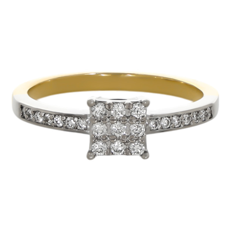 Inel Dama, Aur Mix, 18 k, 3.7 gr, cu Diamante, Cod Produs: 705204