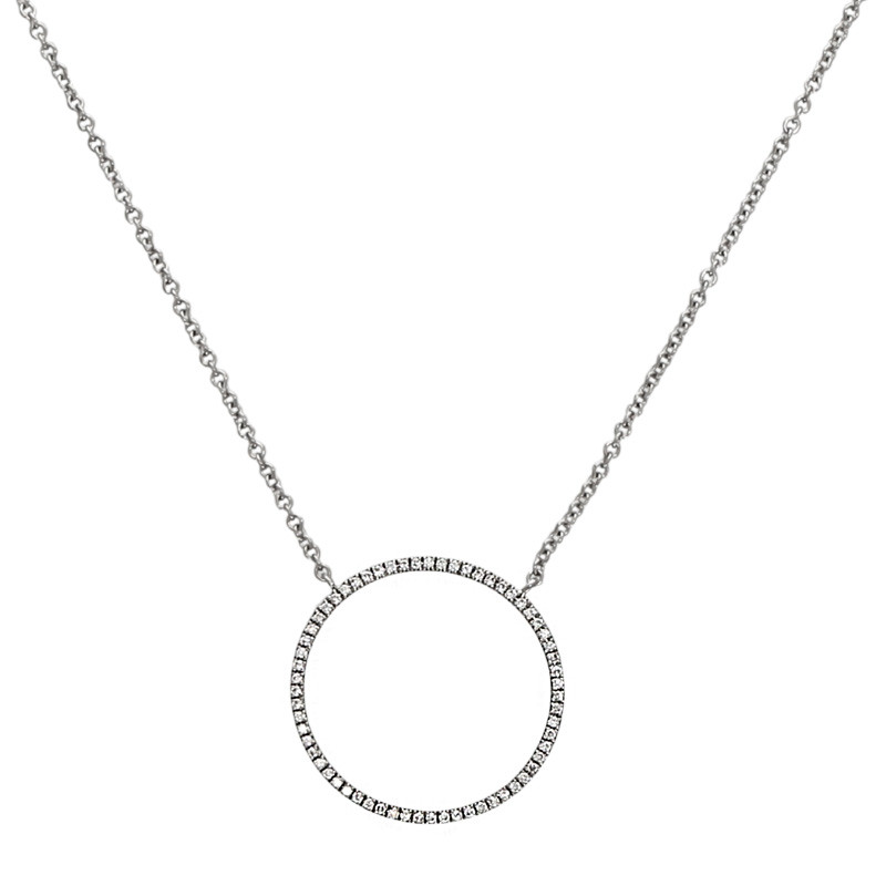 Colier, Aur Alb, 14 k, 3.12 gr, cu Diamante, Cod Produs: 706100