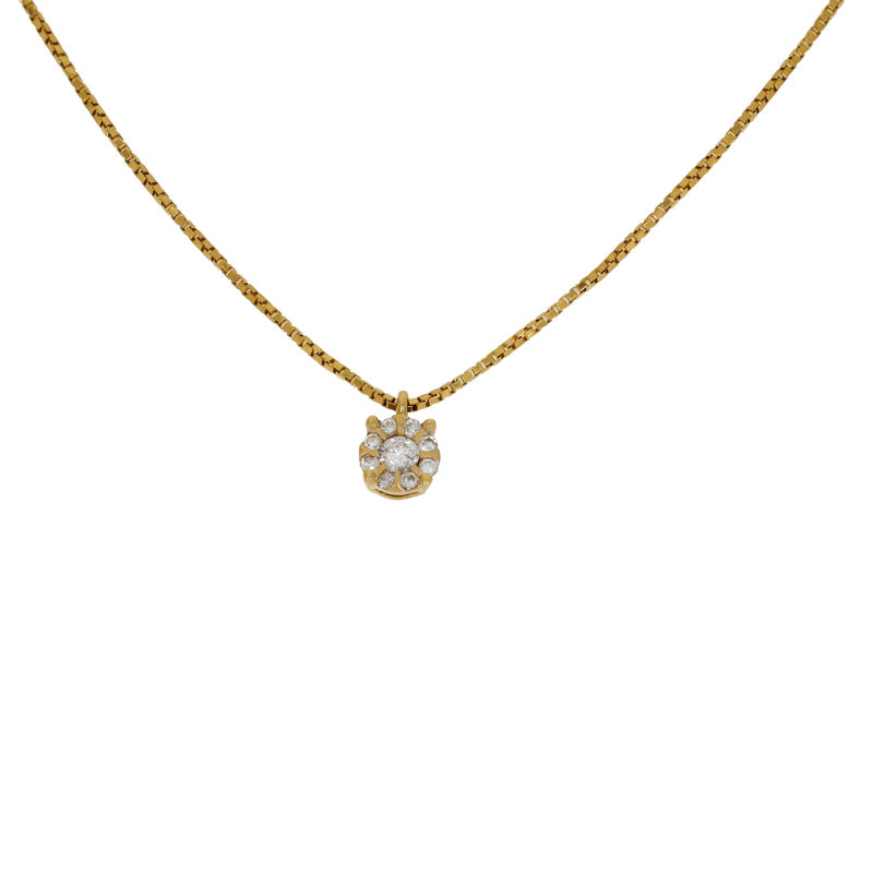 Colier, Aur Galben, 18 k, 1.69 gr, cu Diamante, Cod Produs: 707101