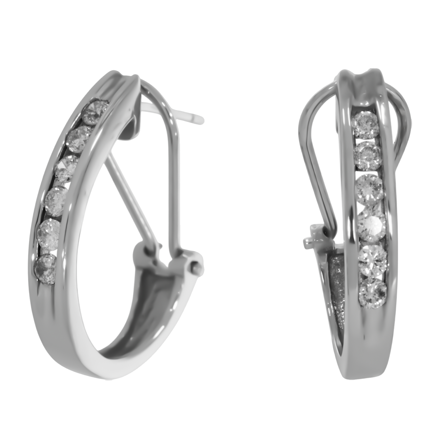 Cercei, Aur Alb, 14 k, 4.31 gr, cu Diamante, Cod Produs: 707799