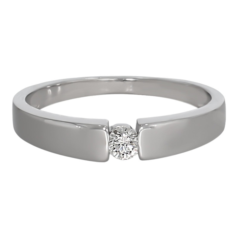 Inel, Aur Alb, 14 k, 2.01 gr, cu Diamante, Cod Produs: 708405