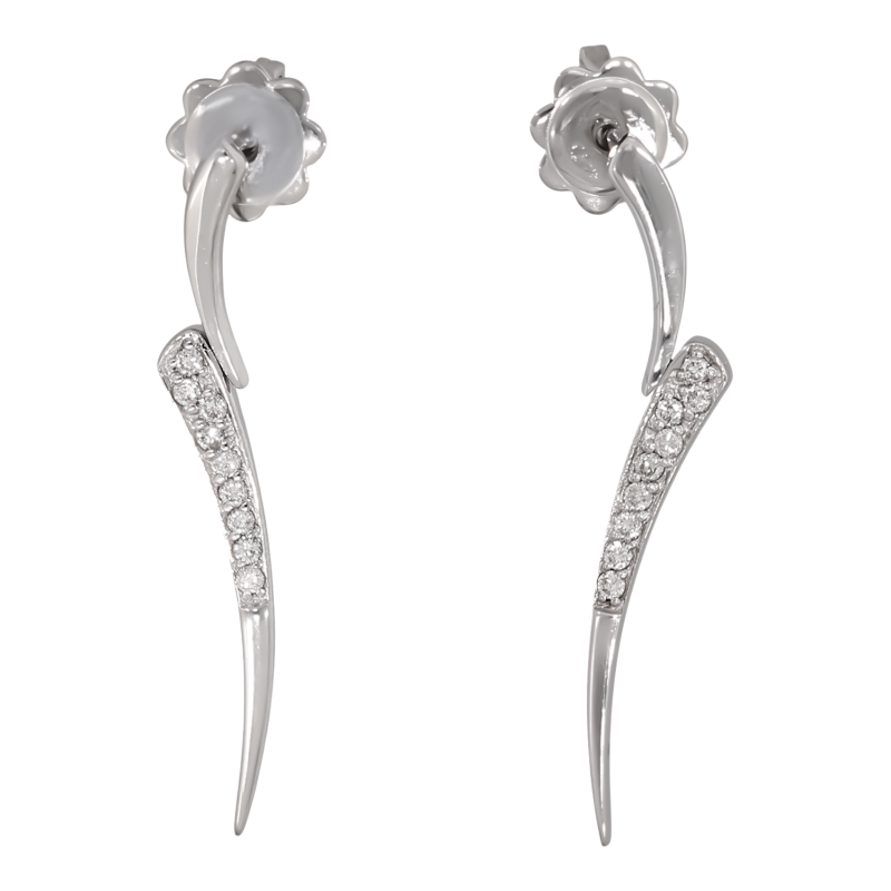 Cercei, Aur Alb, 18 k, 3.28 gr, cu Diamante, Cod Produs: 708536 - Tezaurshop.ro