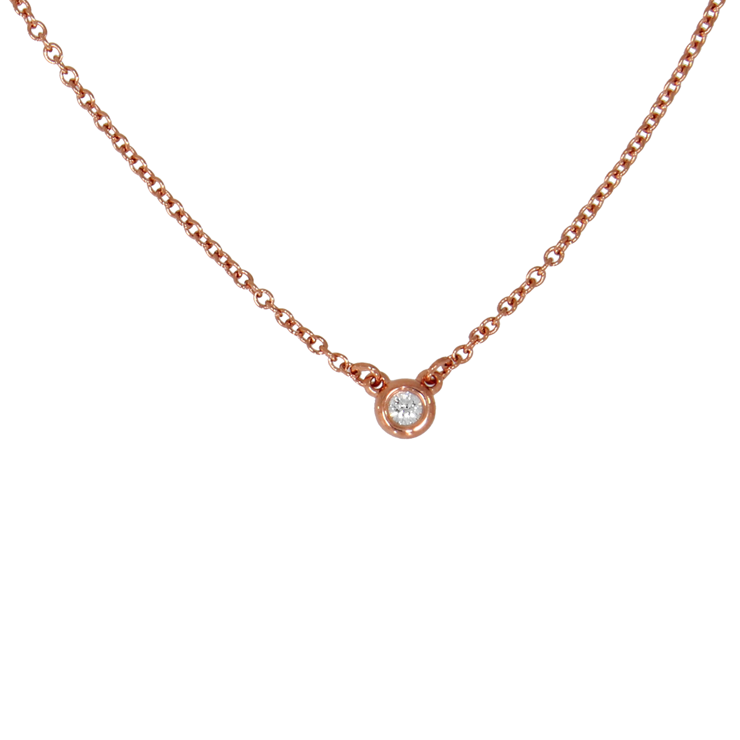 Colier, Aur Roz, 18 k, 2.08 gr, cu Diamante, Cod Produs: 708748