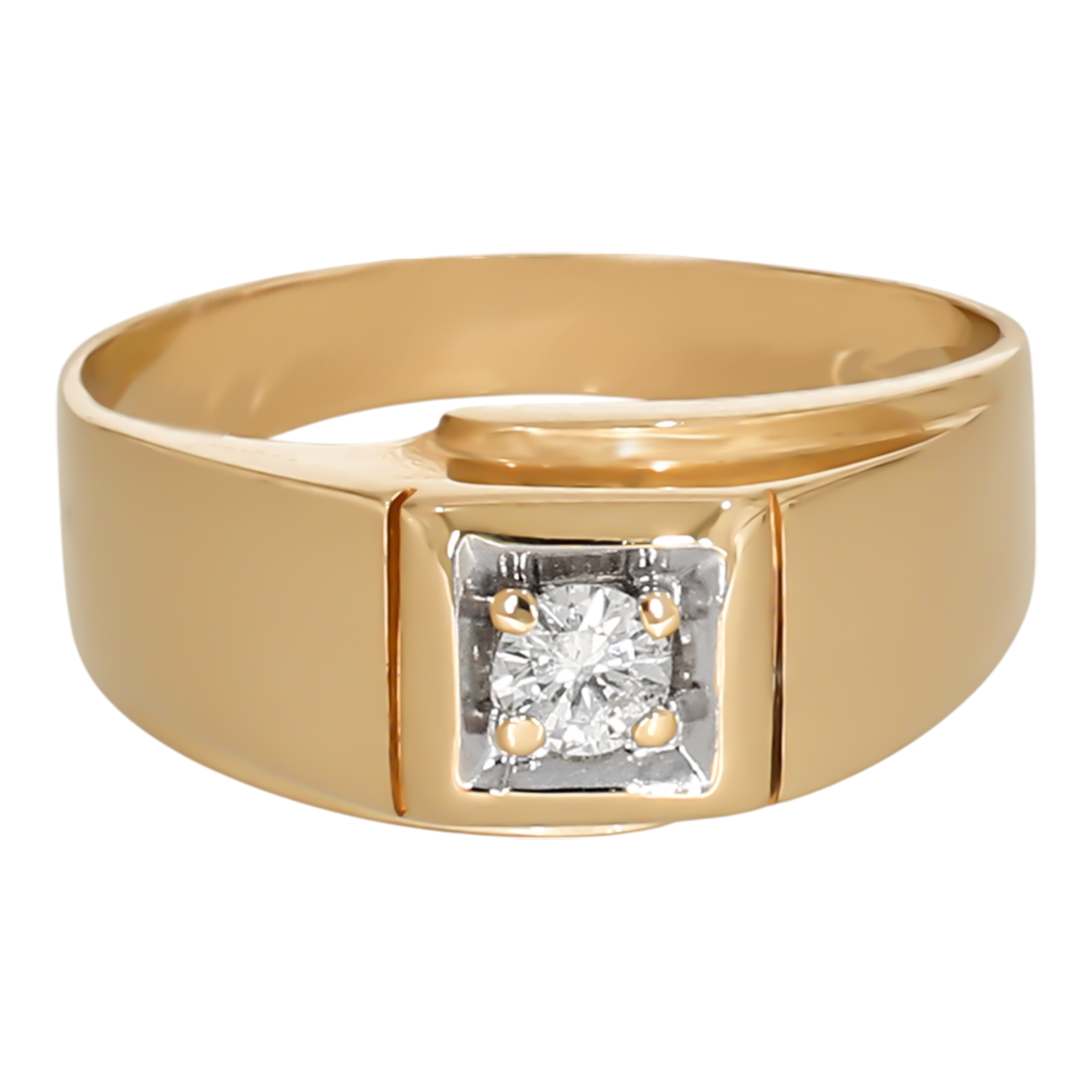 Inel Barbatesc, Aur Galben, 14 k, 6.27 gr, cu Diamante, Cod Produs: 708899