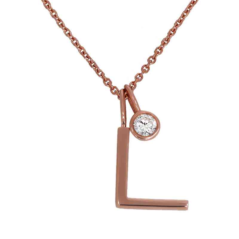 Colier, Aur Roz, 14 k, 2.09 gr, cu Diamante, Cod Produs: 709307