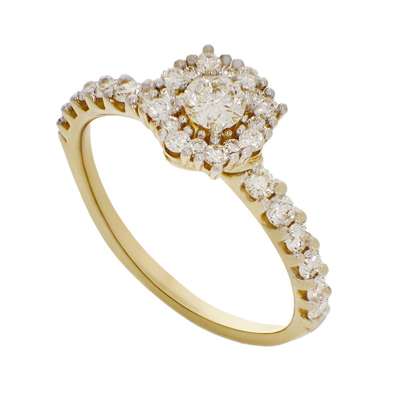 Inel, Aur Galben, 14 k, 2.32 gr, cu Diamante, Cod Produs: 709366 - Tezaurshop.ro