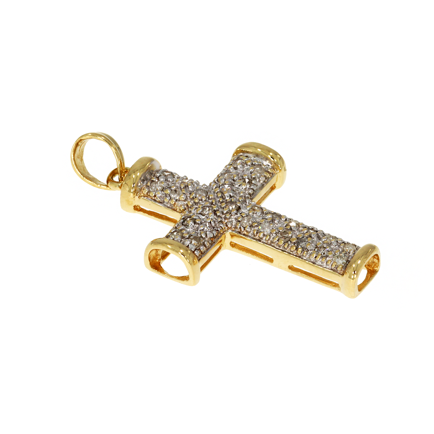 Cruce, Aur Galben, 14 k, 2.01 gr, cu Diamante, Cod Produs: 709381