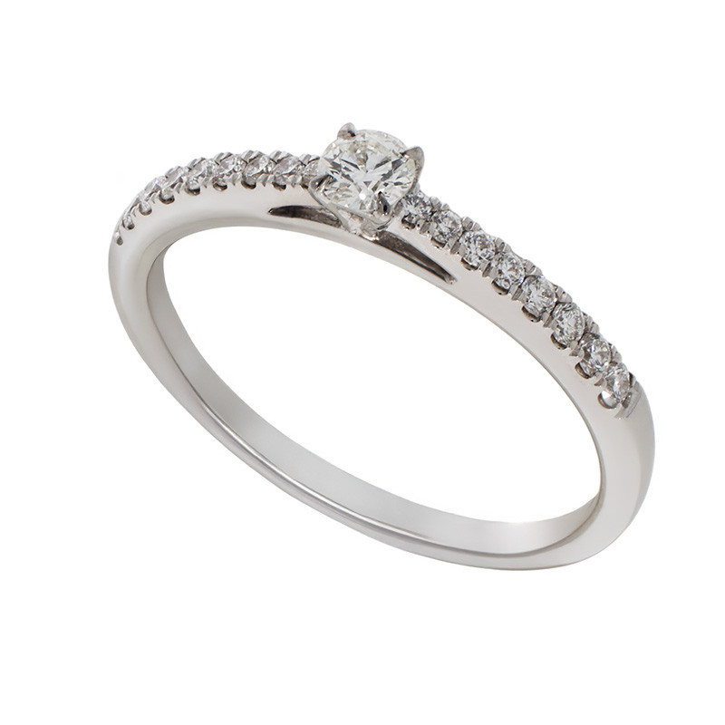 Inel, Aur Alb, 18 k, 1.96 gr, cu Diamante, Cod Produs: 711061 - Tezaurshop.ro