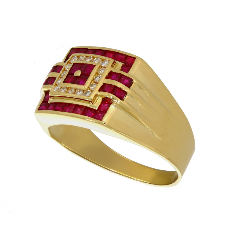 Inel, Aur Galben, 18 k, 9.44 gr, cu Diamante, Cod Produs: 711895