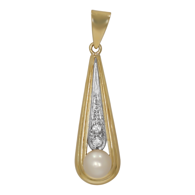 Pandantiv, Aur Mixt, 14 k, 2.34 gr, cu Diamante, Cod Produs: 712208 - Tezaurshop.ro