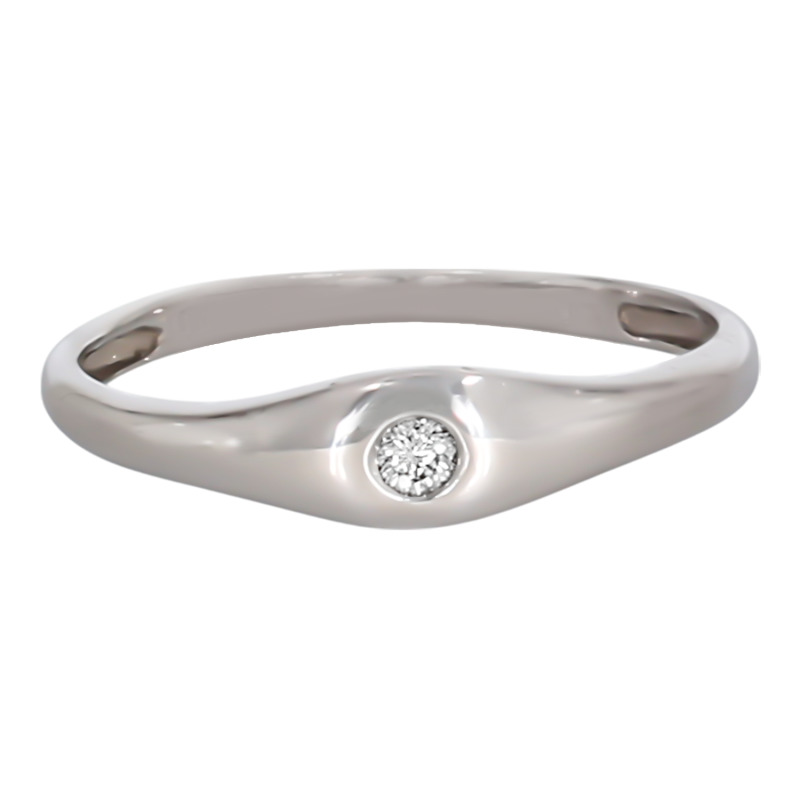 Inel, Aur Alb, 14 k, 1.14 gr, cu Diamante, Cod Produs: 713909