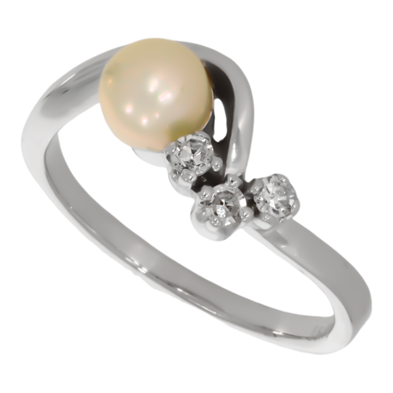 Inel, Aur Alb, 18 k, 3.08 gr, cu Diamante, Cod Produs: 715144 - Tezaurshop.ro