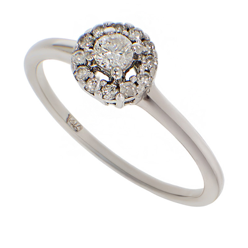 Inel, Aur Alb, 14 k, 1.66 gr, cu Diamante, Cod Produs: 715375 - Tezaurshop.ro