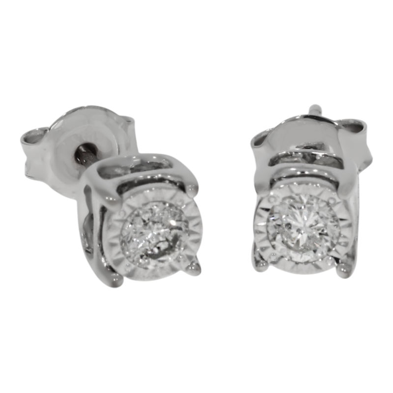 Cercei, Aur Alb, 14 k, 1.84 gr, cu Diamante, Cod Produs: 717301 - Tezaurshop.ro