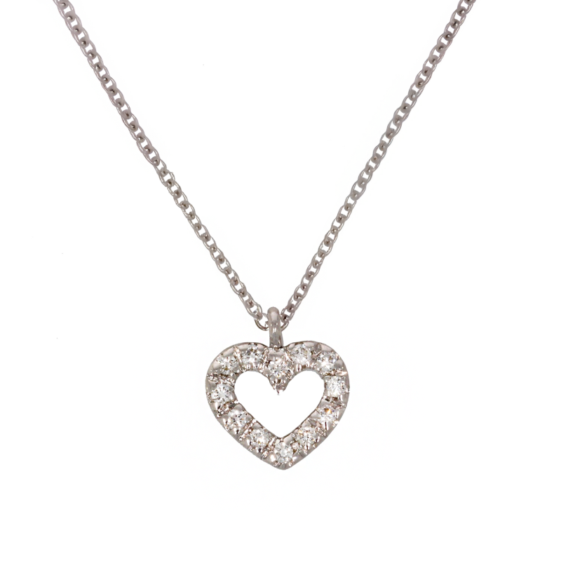 Colier, Aur Alb, 18 k, 2.25 gr, cu Diamante, Cod Produs: 718643 - Tezaurshop.ro