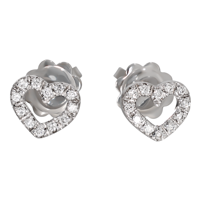 Cercei, Aur Alb, 18 k, 2.36 gr, cu Diamante, Cod Produs: 718651 - Tezaurshop.ro