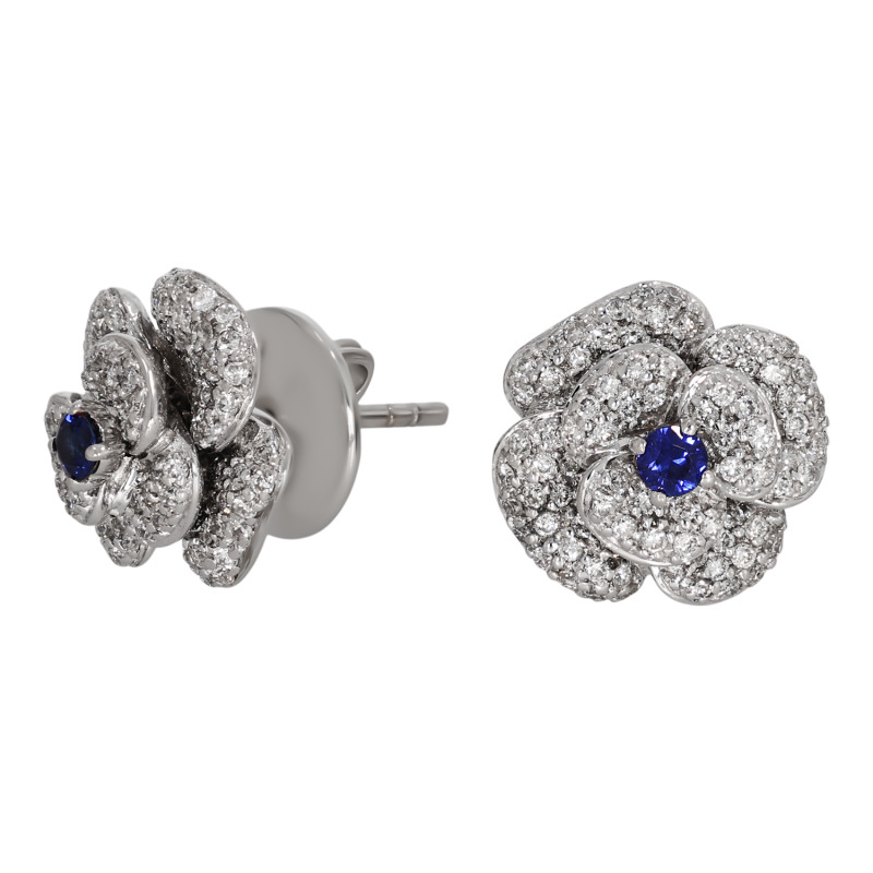 Cercei, Aur Alb, 18 k, 8.95 gr, cu Diamante, Cod Produs: 718652