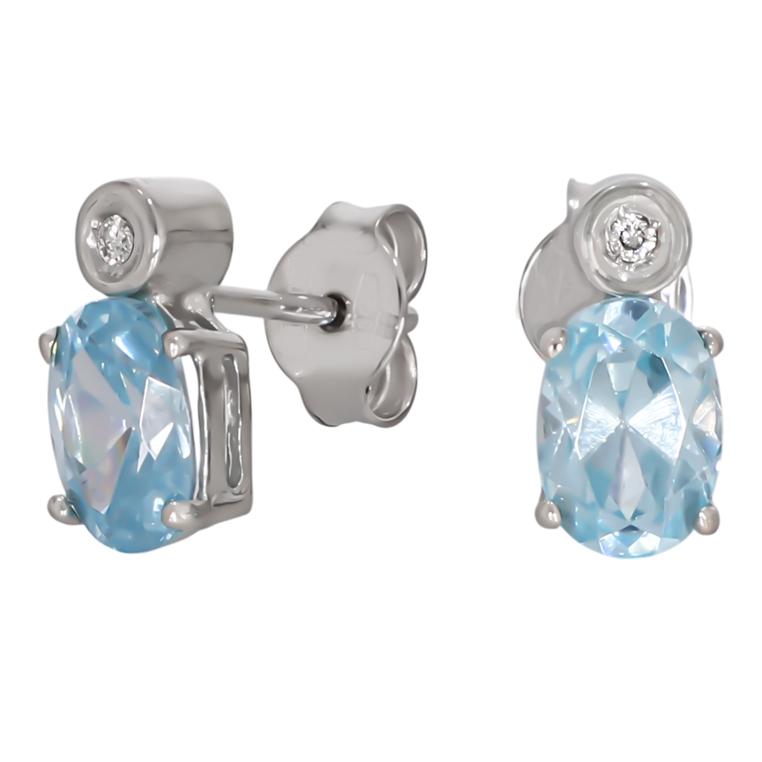 Cercei, Aur Alb, 18 k, 2.6 gr, cu Diamante, Cod Produs: 718653