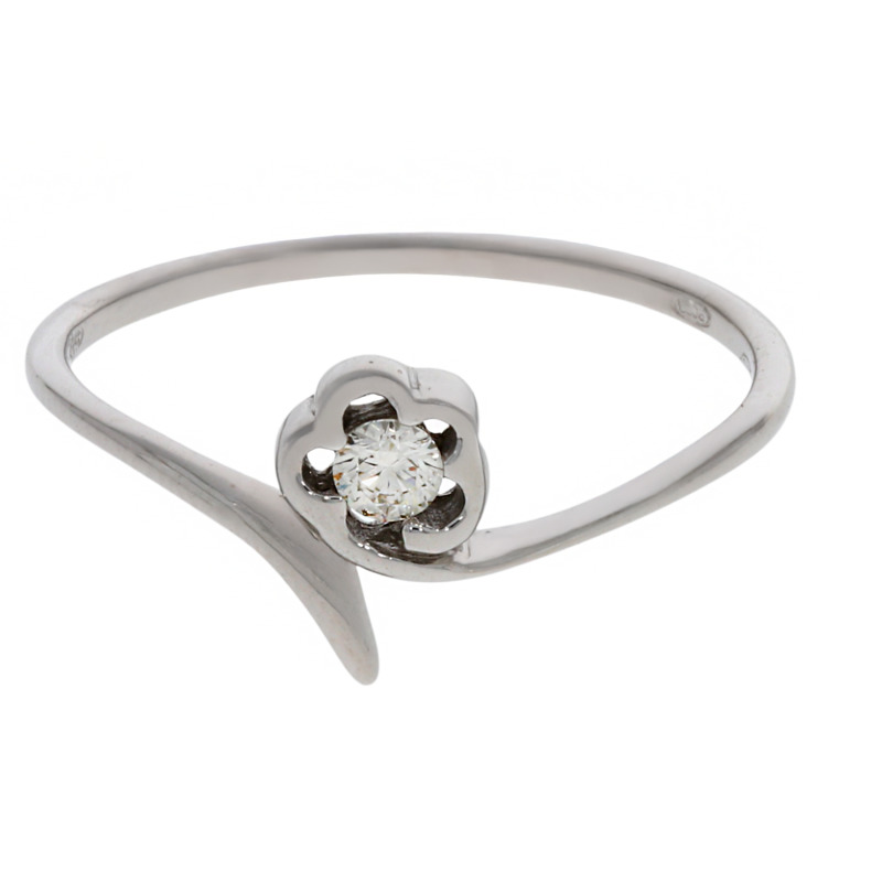 Inel, Aur Alb, 14 k, 1.22 gr, cu Diamante, Cod Produs: 719596