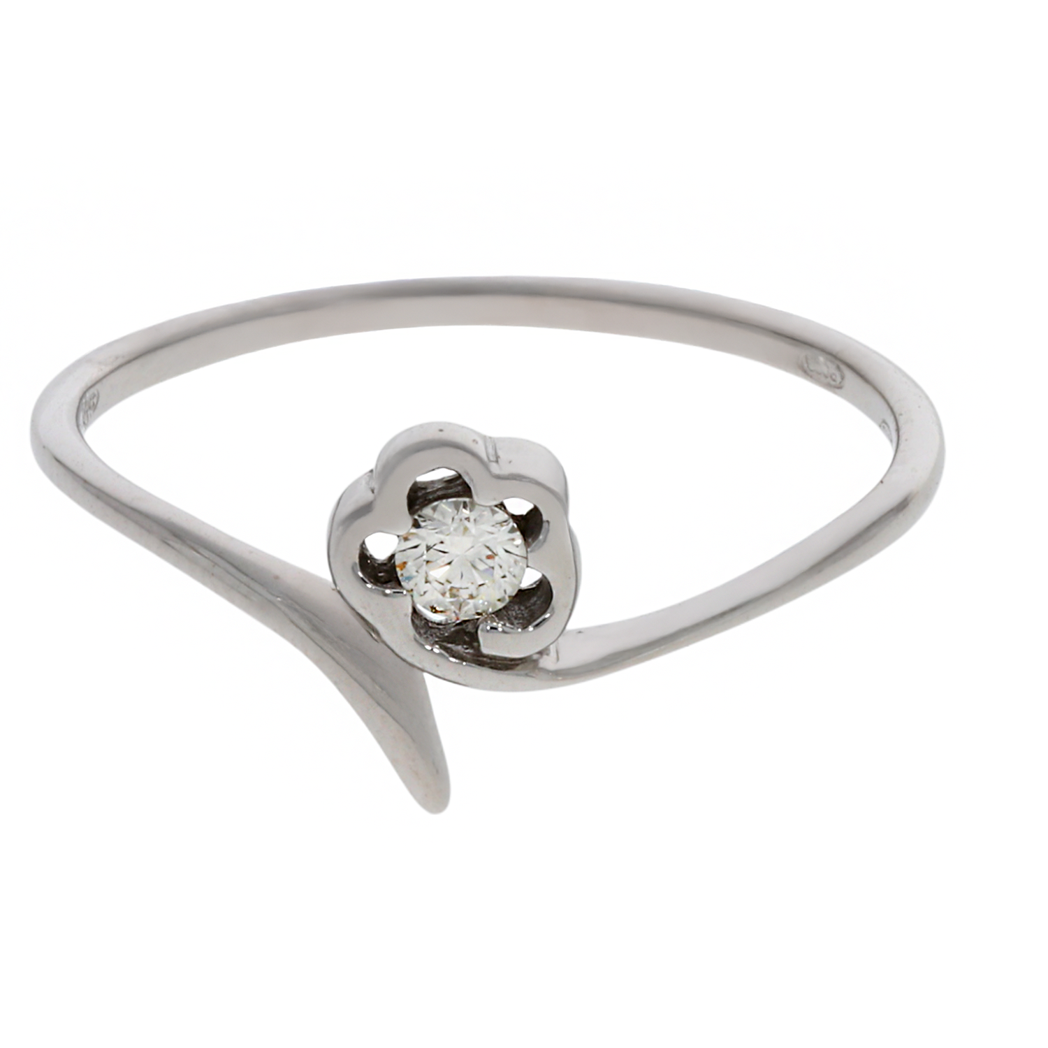 Inel Dama, Aur Alb, 14 k, 1.22 gr, cu Diamante, Cod Produs: 719596