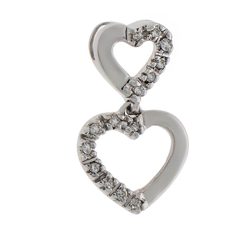 Pandantiv, Aur Alb, 14 k, 1.01 gr, cu Diamante, Cod Produs: 719980 - Tezaurshop.ro