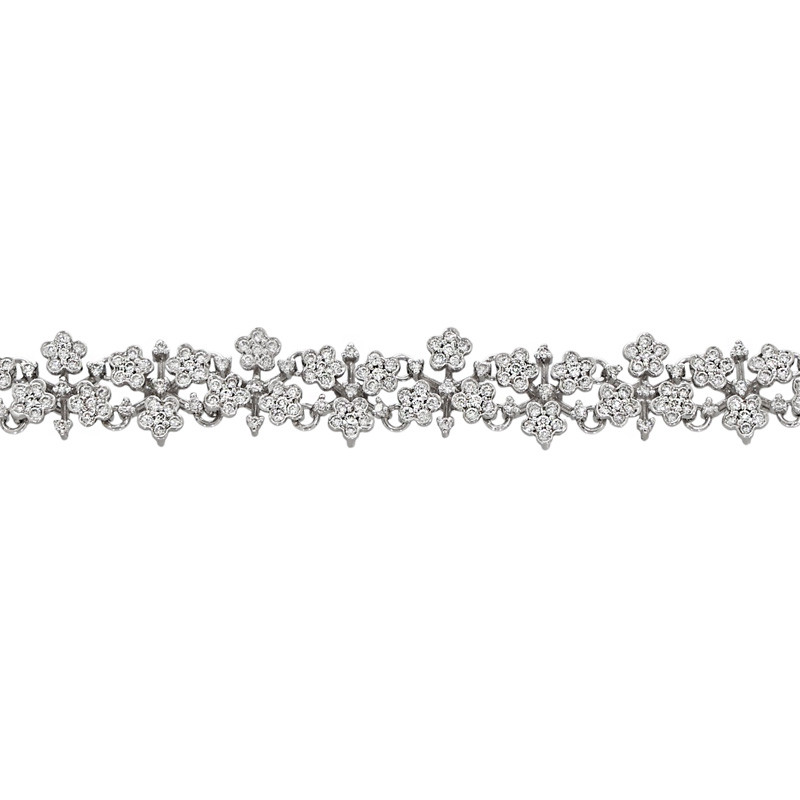 Bratara, Aur Alb, 18 k, 13.04 gr, cu Diamante, Cod Produs: 721209
