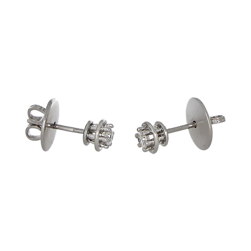 Cercei, Aur Alb, 18 k, 3.23 gr, cu Diamante, Cod Produs: 721211