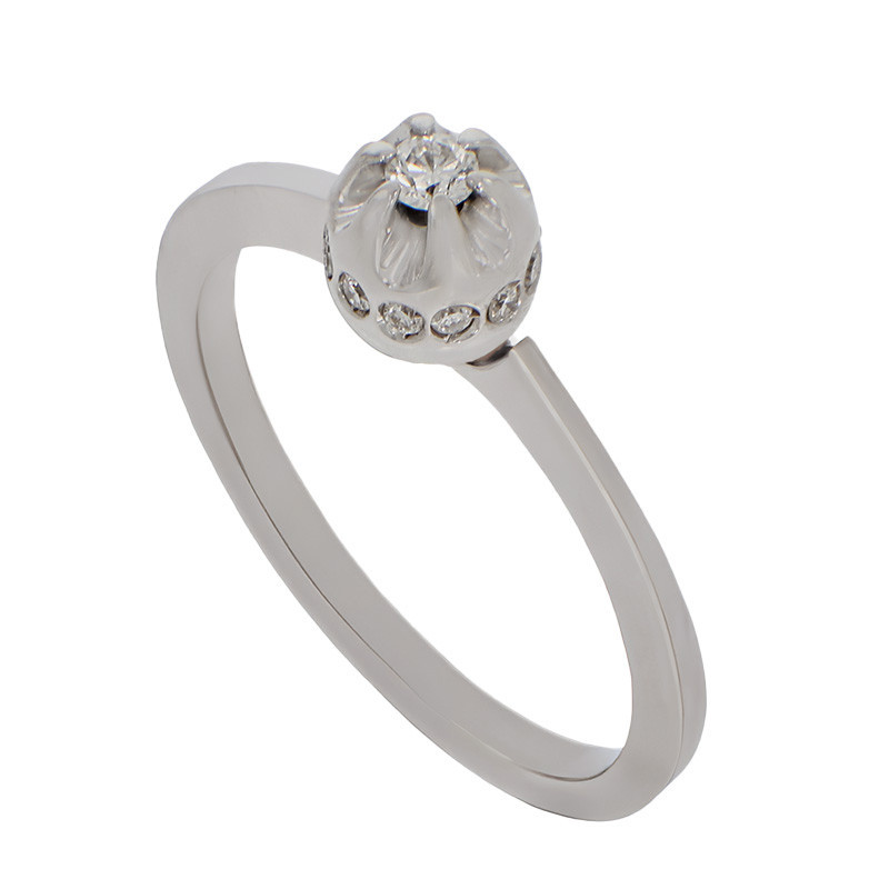 Inel, Aur Alb, 18 k, 3.86 gr, cu Diamante, Cod Produs: 721217 - Tezaurshop.ro