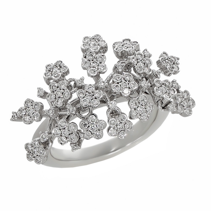 Inel Dama, Aur Alb, 18 k, 9.71 gr, cu Diamante, Cod Produs: 721219