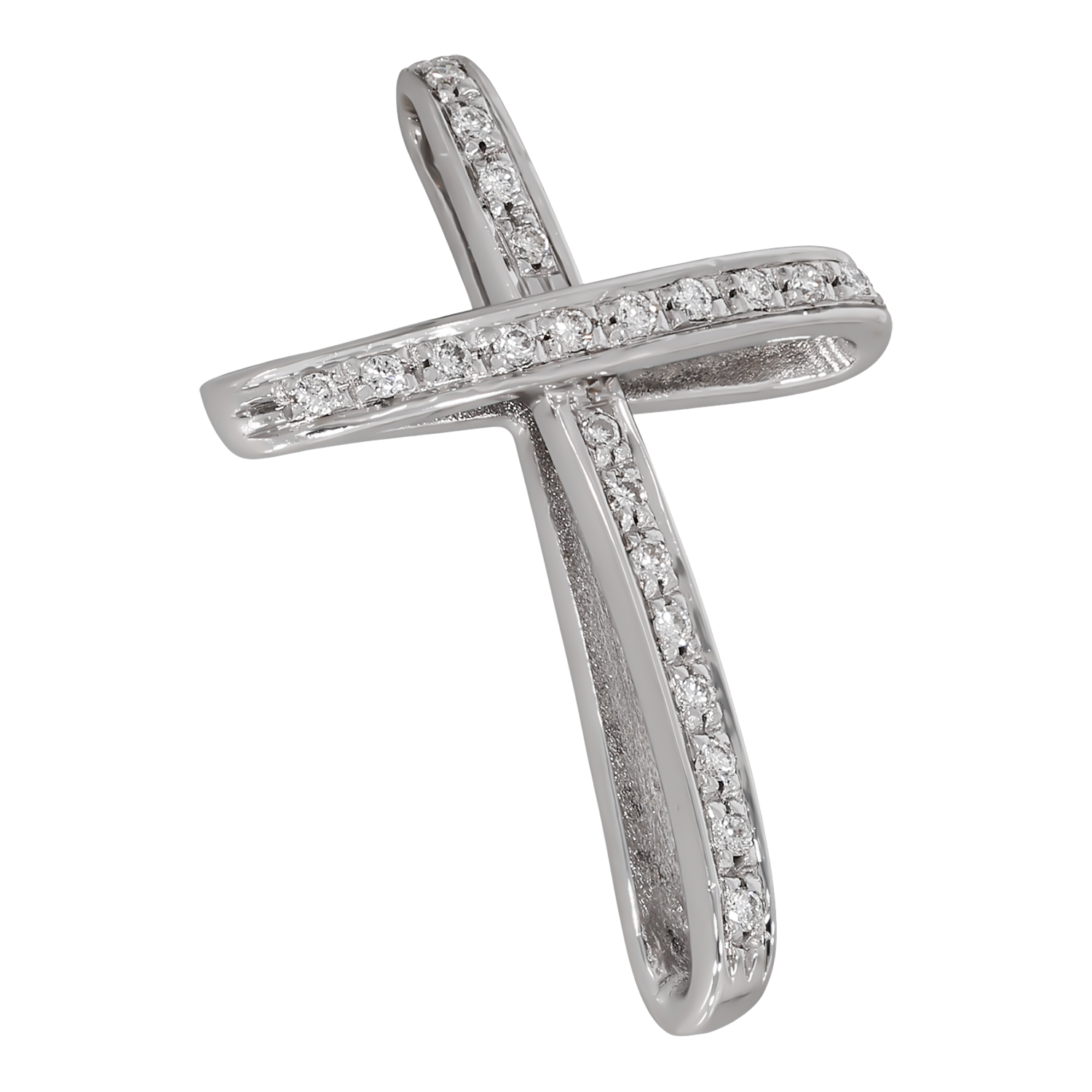 Cruce, Aur Alb, 18 k, 3.26 gr, cu Diamante, Cod Produs: 722517