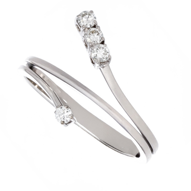 Inel, Aur Alb, 18 k, 2.58 gr, cu Diamante, Cod Produs: 722973 - Tezaurshop.ro