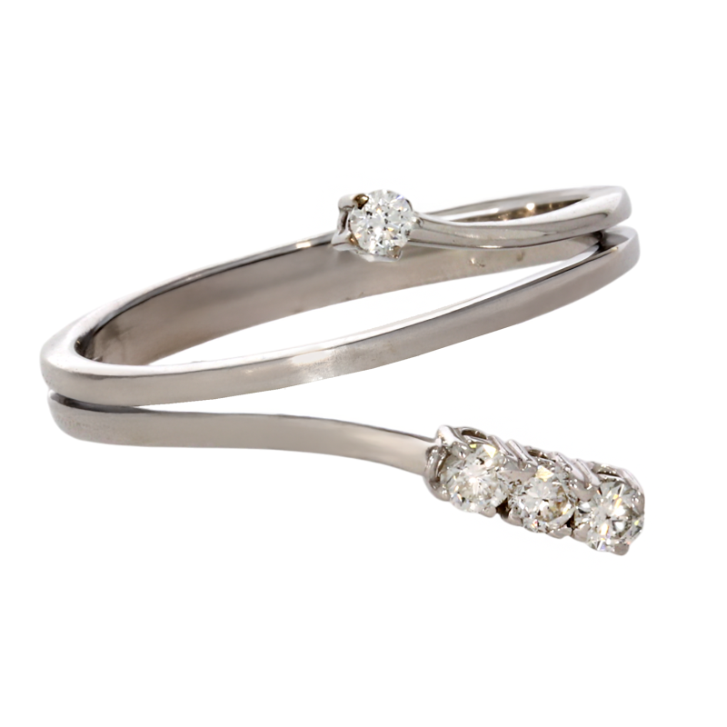 Inel, Aur Alb, 18 k, 2.58 gr, cu Diamante, Cod Produs: 722973 - Tezaurshop.ro