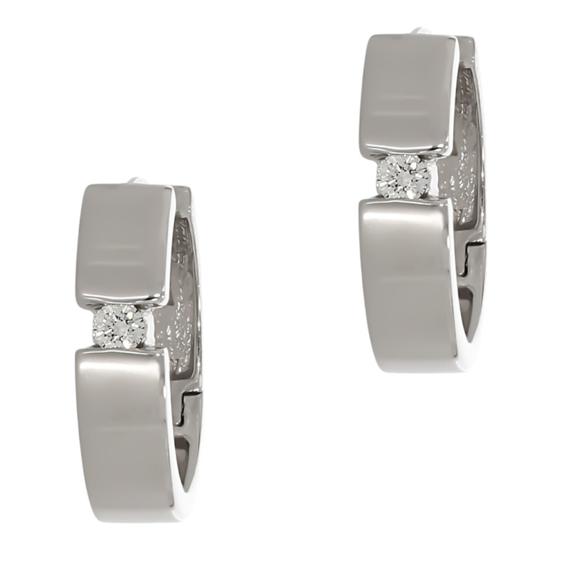 Cercei, Aur Alb, 14 k, 5.09 gr, cu Diamante, Cod Produs: 723608