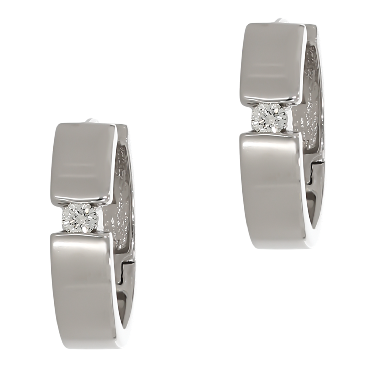Cercei, Aur Alb, 14 k, 5.09 gr, cu Diamante, Cod Produs: 723608