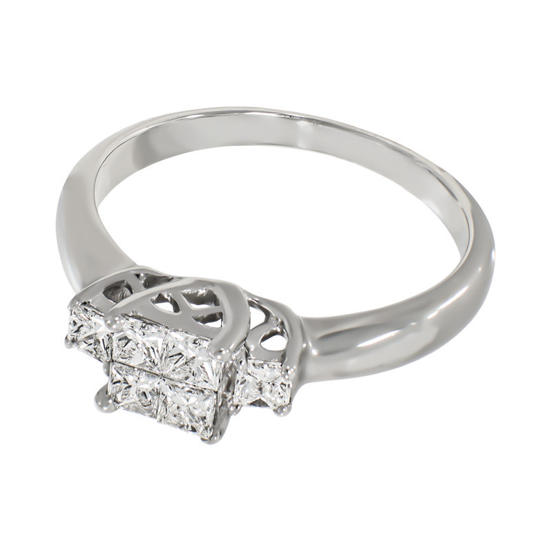 Inel, Aur Alb, 18 k, 3.58 gr, cu Diamante, Cod Produs: 724140