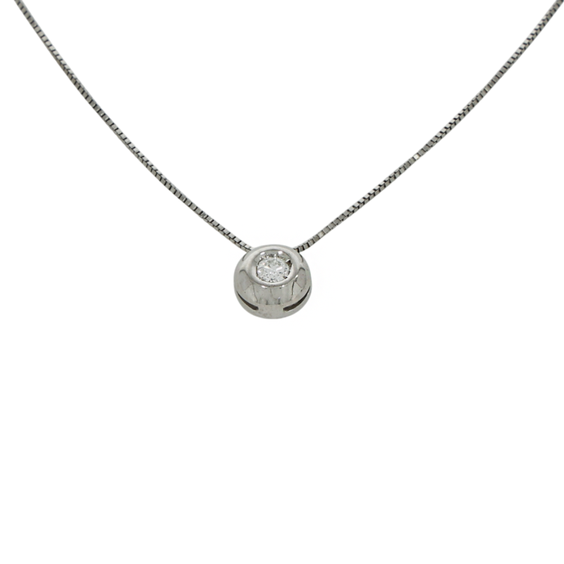 Colier Colier, Aur Alb, 18 k, 1.13 gr, cu Diamante, Cod Produs: 724798 - Tezaurshop.ro