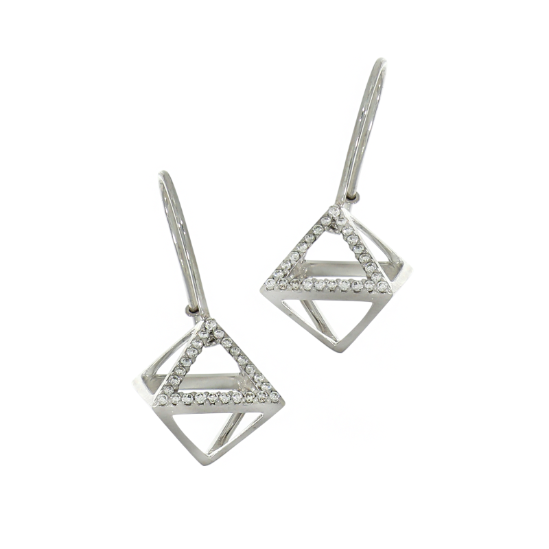 Cercei, Aur Alb, 18 k, 3.72 gr, Cod Produs: 726614 - Tezaurshop.ro