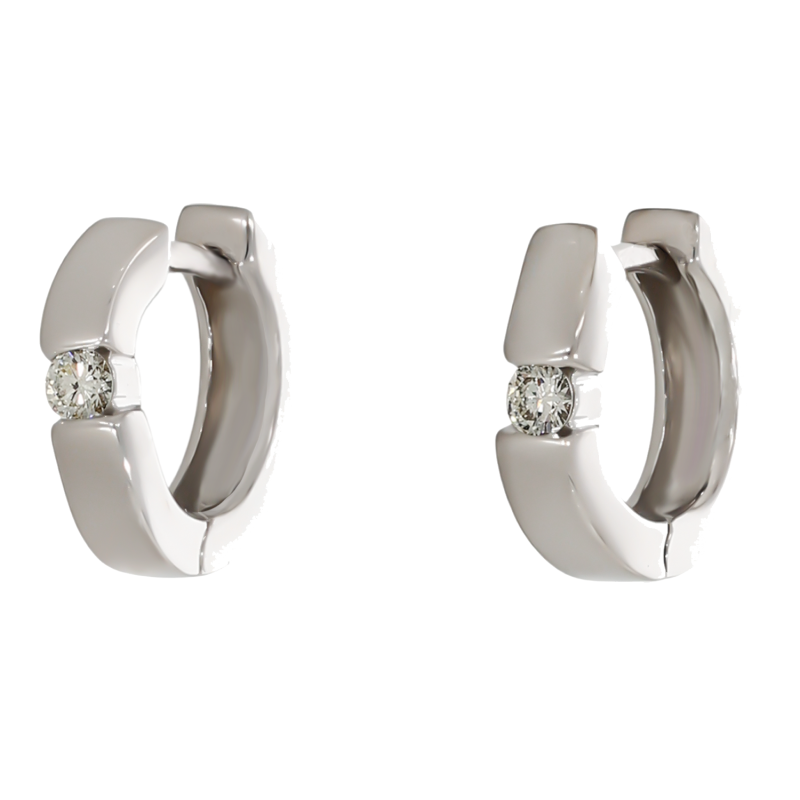 Cercei, Aur Alb, 18 k, 4.18 gr, cu Diamante, Cod Produs: 726873 - Tezaurshop.ro