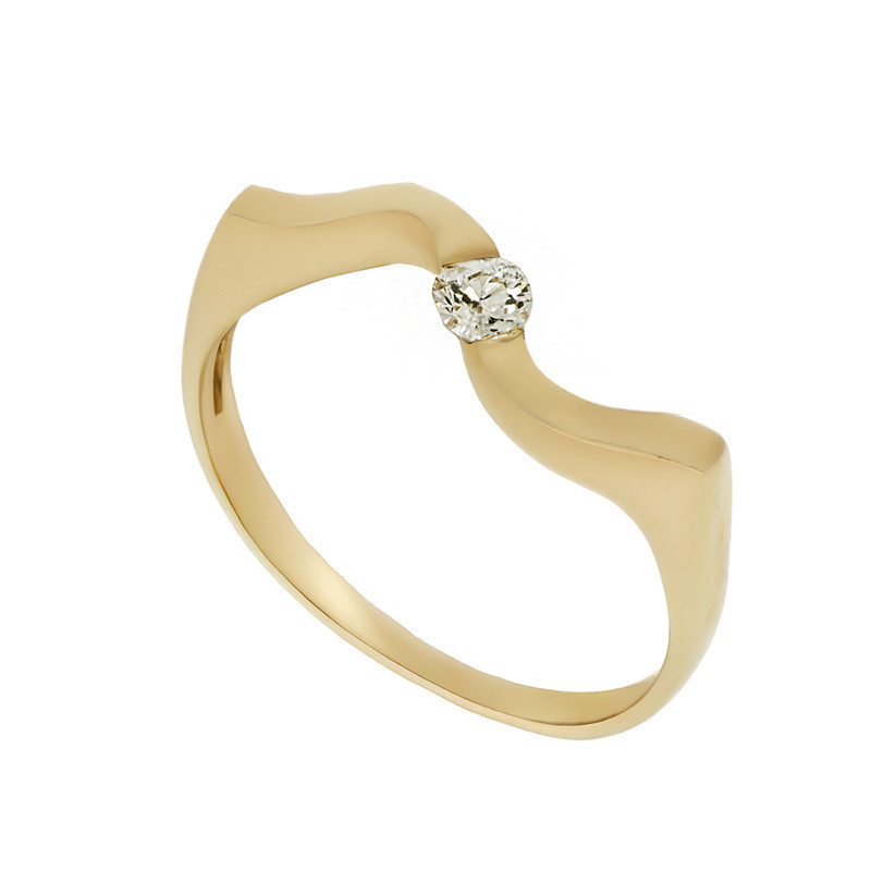 Inel, Aur Galben, 14 k, 1.85 gr, cu Diamante, Cod Produs: 727668 - Tezaurshop.ro