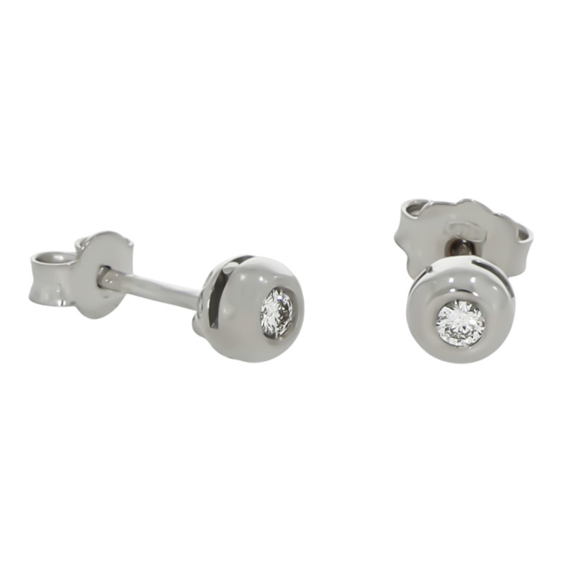 Cercei, Aur Alb, 18 k, 1.57 gr, cu Diamante, Cod Produs: 727765 - Tezaurshop.ro