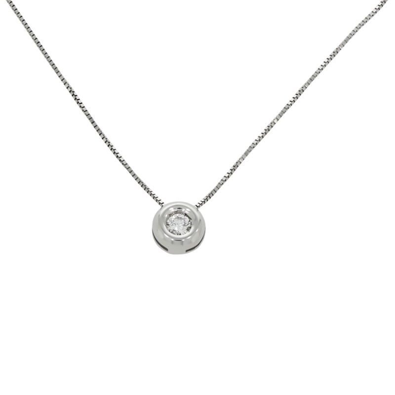 Colier, Aur Alb, 18 k, 1.39 gr, cu Diamante, Cod Produs: 727767