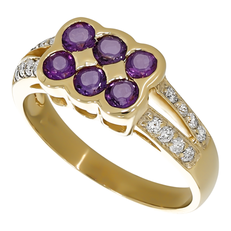 Inel, Aur Galben, 14 k, 3.92 gr, cu Diamante, Cod Produs: 729195 - Tezaurshop.ro