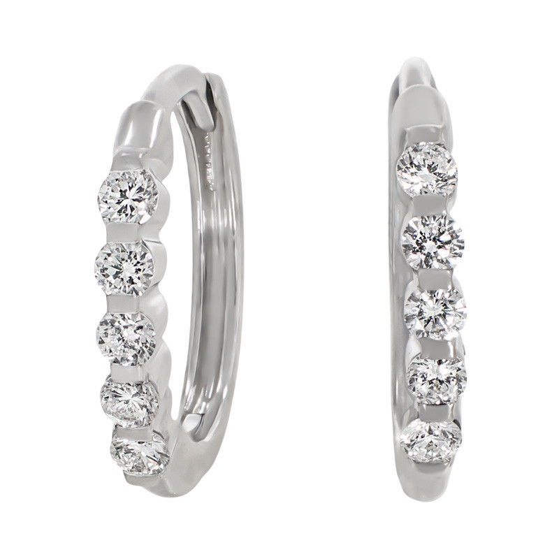Cercei, Aur Galben, 18 k, 1.21 gr, cu Diamante, Cod Produs: 729217