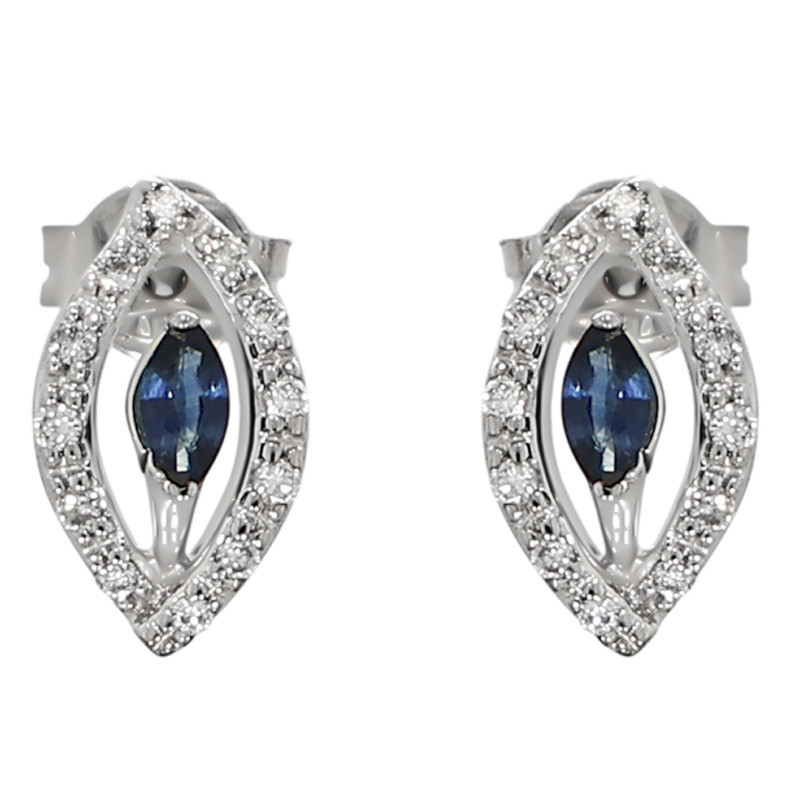 Cercei, Aur Alb, 18 k, 2.08 gr, cu Diamante, Cod Produs: 729221 - Tezaurshop.ro